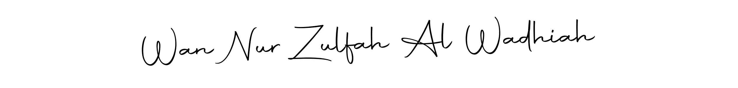 Wan Nur Zulfah Al Wadhiah stylish signature style. Best Handwritten Sign (Autography-DOLnW) for my name. Handwritten Signature Collection Ideas for my name Wan Nur Zulfah Al Wadhiah. Wan Nur Zulfah Al Wadhiah signature style 10 images and pictures png