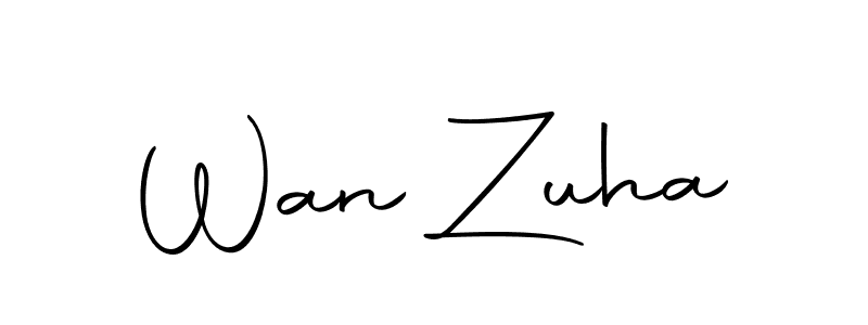 How to make Wan Zuha name signature. Use Autography-DOLnW style for creating short signs online. This is the latest handwritten sign. Wan Zuha signature style 10 images and pictures png
