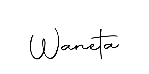 Design your own signature with our free online signature maker. With this signature software, you can create a handwritten (Autography-DOLnW) signature for name Waneta. Waneta signature style 10 images and pictures png