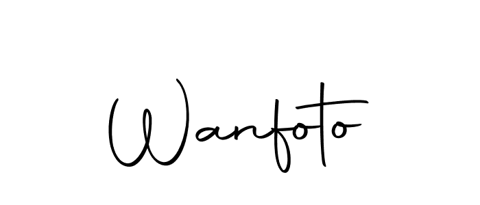 How to make Wanfoto name signature. Use Autography-DOLnW style for creating short signs online. This is the latest handwritten sign. Wanfoto signature style 10 images and pictures png