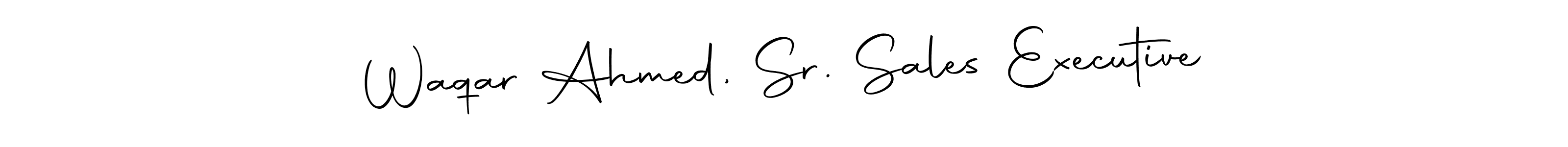 How to make Waqar Ahmed, Sr. Sales Executive name signature. Use Autography-DOLnW style for creating short signs online. This is the latest handwritten sign. Waqar Ahmed, Sr. Sales Executive signature style 10 images and pictures png
