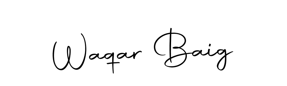 You should practise on your own different ways (Autography-DOLnW) to write your name (Waqar Baig) in signature. don't let someone else do it for you. Waqar Baig signature style 10 images and pictures png