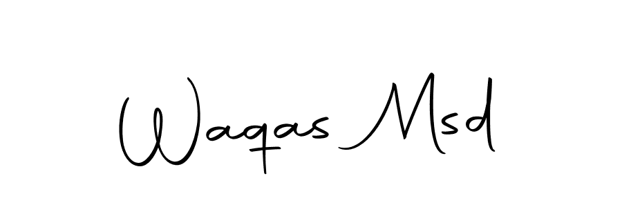 How to make Waqas Msd name signature. Use Autography-DOLnW style for creating short signs online. This is the latest handwritten sign. Waqas Msd signature style 10 images and pictures png