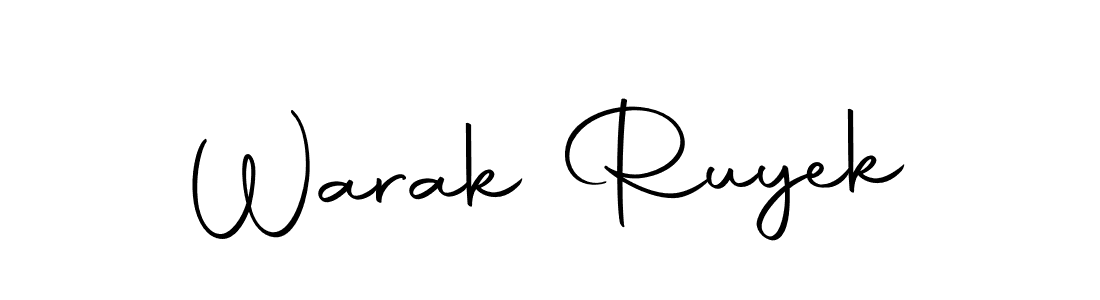 Design your own signature with our free online signature maker. With this signature software, you can create a handwritten (Autography-DOLnW) signature for name Warak Ruyek. Warak Ruyek signature style 10 images and pictures png