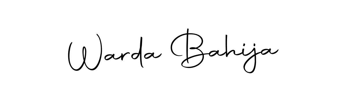 You should practise on your own different ways (Autography-DOLnW) to write your name (Warda Bahija) in signature. don't let someone else do it for you. Warda Bahija signature style 10 images and pictures png