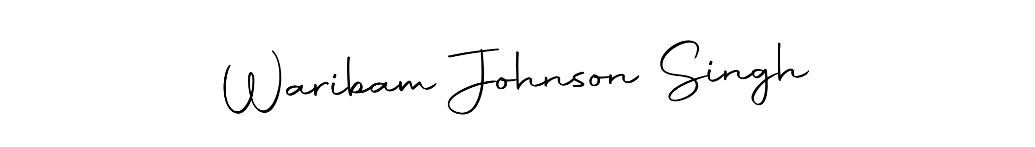 How to make Waribam Johnson Singh name signature. Use Autography-DOLnW style for creating short signs online. This is the latest handwritten sign. Waribam Johnson Singh signature style 10 images and pictures png