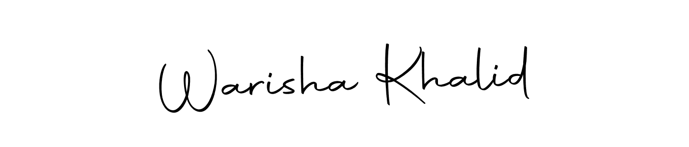 Design your own signature with our free online signature maker. With this signature software, you can create a handwritten (Autography-DOLnW) signature for name Warisha Khalid. Warisha Khalid signature style 10 images and pictures png