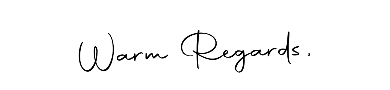 How to make Warm Regards, name signature. Use Autography-DOLnW style for creating short signs online. This is the latest handwritten sign. Warm Regards, signature style 10 images and pictures png
