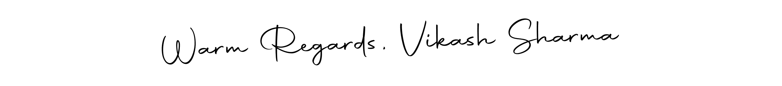 Use a signature maker to create a handwritten signature online. With this signature software, you can design (Autography-DOLnW) your own signature for name Warm Regards, Vikash Sharma. Warm Regards, Vikash Sharma signature style 10 images and pictures png