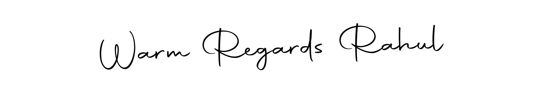 How to make Warm Regards Rahul name signature. Use Autography-DOLnW style for creating short signs online. This is the latest handwritten sign. Warm Regards Rahul signature style 10 images and pictures png