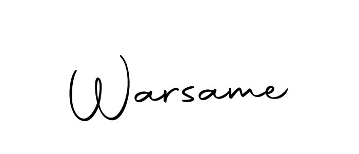 Create a beautiful signature design for name Warsame. With this signature (Autography-DOLnW) fonts, you can make a handwritten signature for free. Warsame signature style 10 images and pictures png