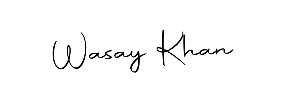 Create a beautiful signature design for name Wasay Khan. With this signature (Autography-DOLnW) fonts, you can make a handwritten signature for free. Wasay Khan signature style 10 images and pictures png
