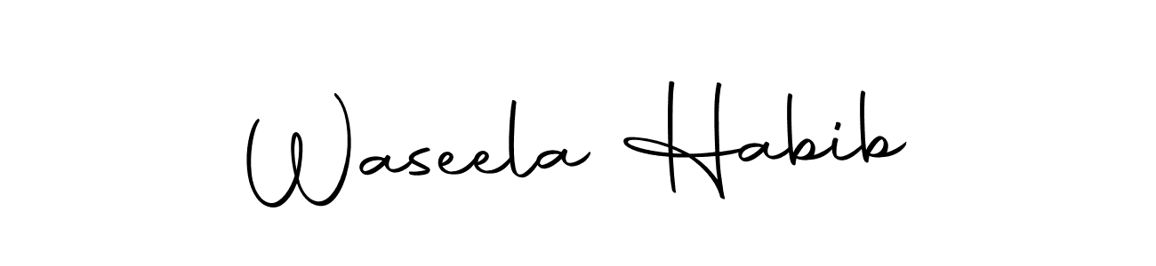 Create a beautiful signature design for name Waseela Habib. With this signature (Autography-DOLnW) fonts, you can make a handwritten signature for free. Waseela Habib signature style 10 images and pictures png