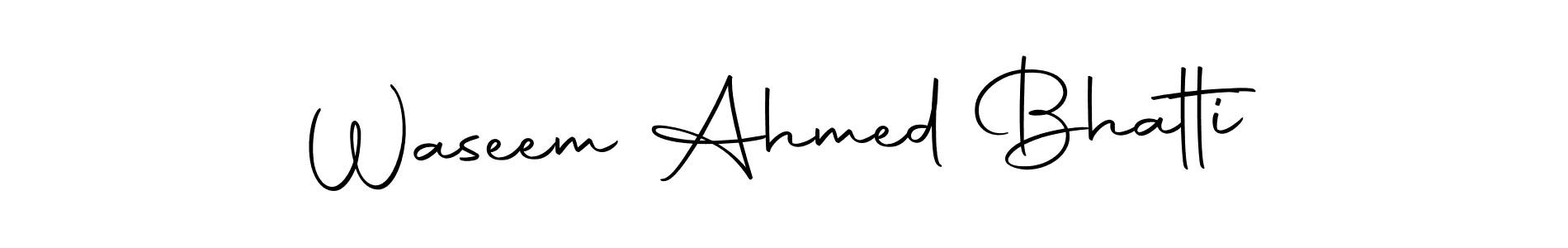 How to make Waseem Ahmed Bhatti name signature. Use Autography-DOLnW style for creating short signs online. This is the latest handwritten sign. Waseem Ahmed Bhatti signature style 10 images and pictures png