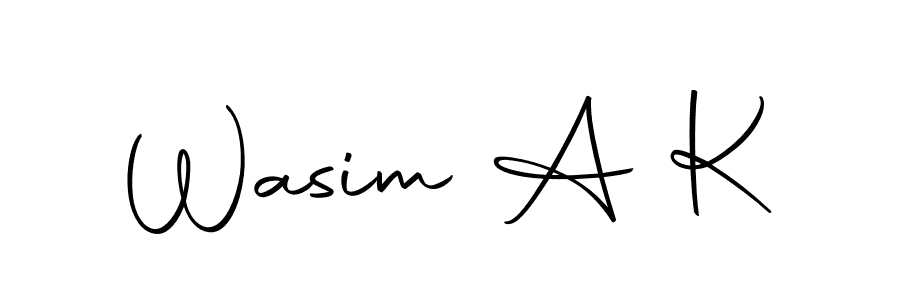 Design your own signature with our free online signature maker. With this signature software, you can create a handwritten (Autography-DOLnW) signature for name Wasim A K. Wasim A K signature style 10 images and pictures png