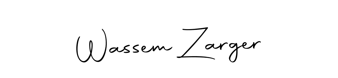 How to make Wassem Zarger name signature. Use Autography-DOLnW style for creating short signs online. This is the latest handwritten sign. Wassem Zarger signature style 10 images and pictures png