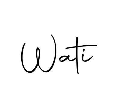 Make a beautiful signature design for name Wati. Use this online signature maker to create a handwritten signature for free. Wati signature style 10 images and pictures png