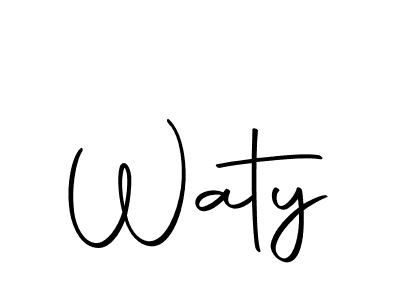Similarly Autography-DOLnW is the best handwritten signature design. Signature creator online .You can use it as an online autograph creator for name Waty. Waty signature style 10 images and pictures png
