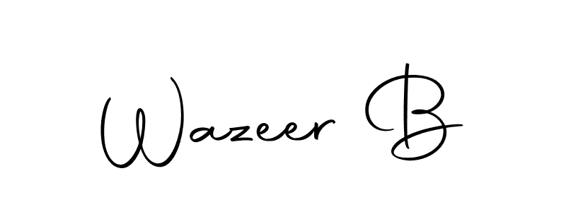 How to make Wazeer B signature? Autography-DOLnW is a professional autograph style. Create handwritten signature for Wazeer B name. Wazeer B signature style 10 images and pictures png