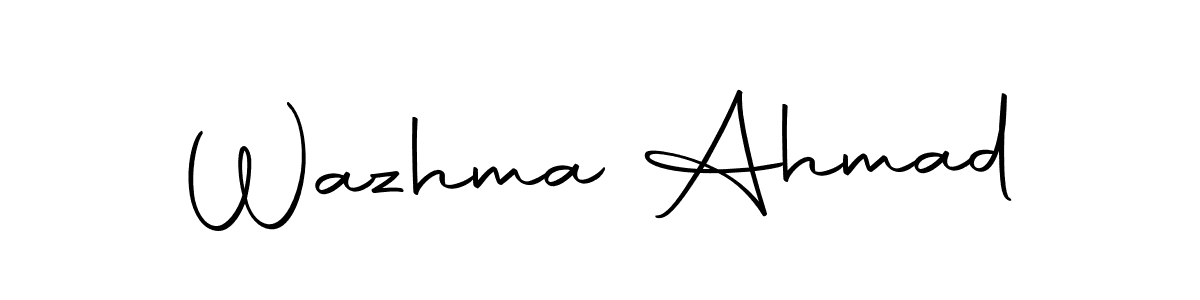 Make a beautiful signature design for name Wazhma Ahmad. With this signature (Autography-DOLnW) style, you can create a handwritten signature for free. Wazhma Ahmad signature style 10 images and pictures png