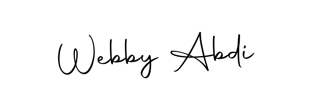 Make a beautiful signature design for name Webby Abdi. With this signature (Autography-DOLnW) style, you can create a handwritten signature for free. Webby Abdi signature style 10 images and pictures png