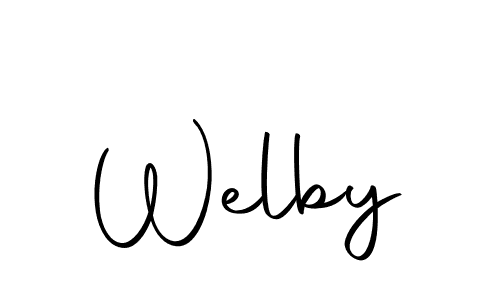 Use a signature maker to create a handwritten signature online. With this signature software, you can design (Autography-DOLnW) your own signature for name Welby. Welby signature style 10 images and pictures png