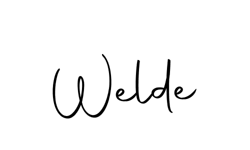 The best way (Autography-DOLnW) to make a short signature is to pick only two or three words in your name. The name Welde include a total of six letters. For converting this name. Welde signature style 10 images and pictures png