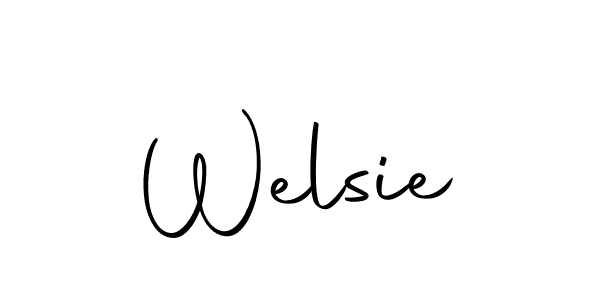 Use a signature maker to create a handwritten signature online. With this signature software, you can design (Autography-DOLnW) your own signature for name Welsie. Welsie signature style 10 images and pictures png
