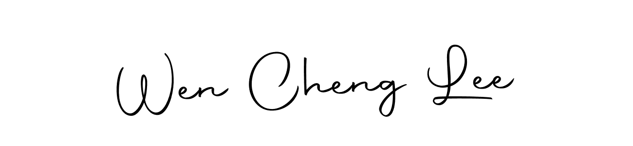 How to make Wen Cheng Lee name signature. Use Autography-DOLnW style for creating short signs online. This is the latest handwritten sign. Wen Cheng Lee signature style 10 images and pictures png