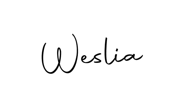 Design your own signature with our free online signature maker. With this signature software, you can create a handwritten (Autography-DOLnW) signature for name Weslia. Weslia signature style 10 images and pictures png