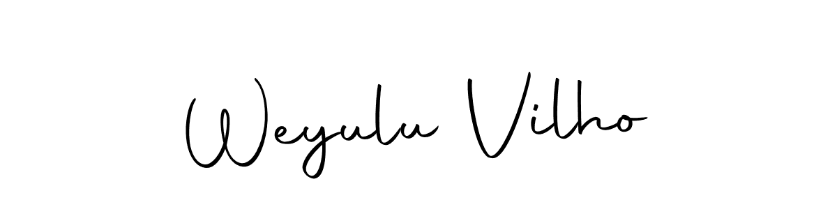 How to make Weyulu Vilho name signature. Use Autography-DOLnW style for creating short signs online. This is the latest handwritten sign. Weyulu Vilho signature style 10 images and pictures png