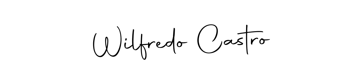 How to make Wilfredo Castro name signature. Use Autography-DOLnW style for creating short signs online. This is the latest handwritten sign. Wilfredo Castro signature style 10 images and pictures png