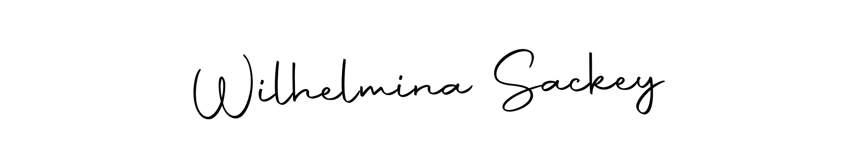 How to make Wilhelmina Sackey name signature. Use Autography-DOLnW style for creating short signs online. This is the latest handwritten sign. Wilhelmina Sackey signature style 10 images and pictures png