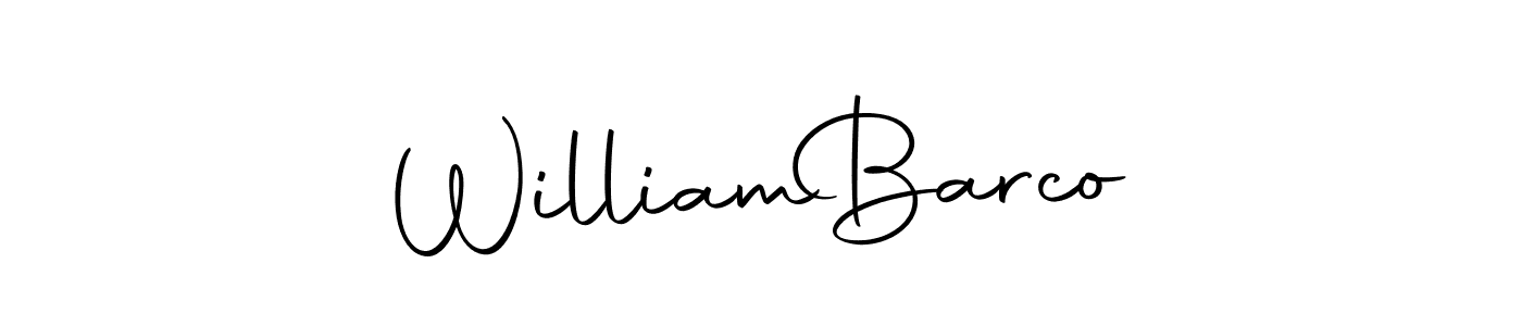 Similarly Autography-DOLnW is the best handwritten signature design. Signature creator online .You can use it as an online autograph creator for name William  Barco. William  Barco signature style 10 images and pictures png