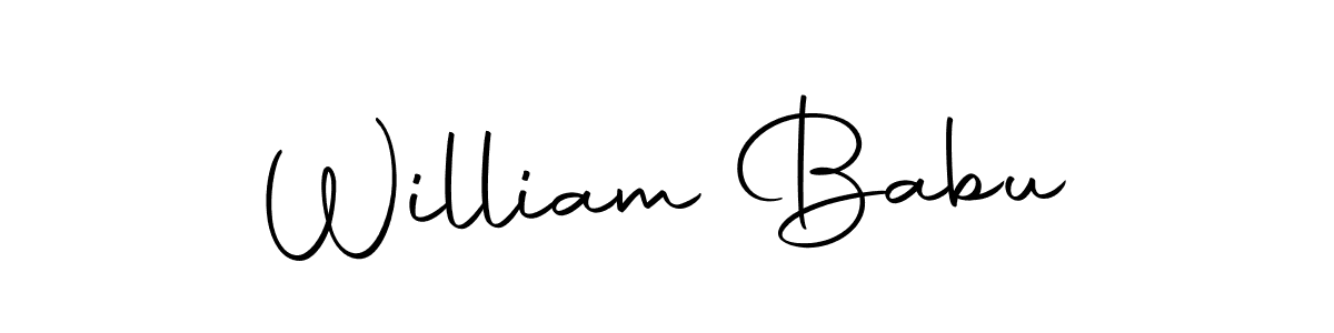 Create a beautiful signature design for name William Babu. With this signature (Autography-DOLnW) fonts, you can make a handwritten signature for free. William Babu signature style 10 images and pictures png