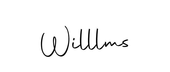 Design your own signature with our free online signature maker. With this signature software, you can create a handwritten (Autography-DOLnW) signature for name Willlms. Willlms signature style 10 images and pictures png
