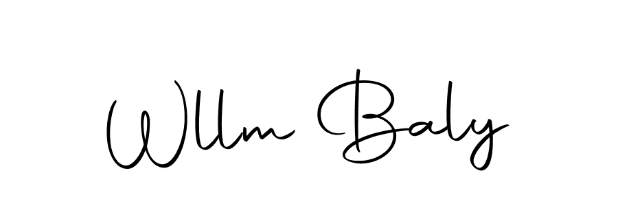 Create a beautiful signature design for name Wllm Baly. With this signature (Autography-DOLnW) fonts, you can make a handwritten signature for free. Wllm Baly signature style 10 images and pictures png