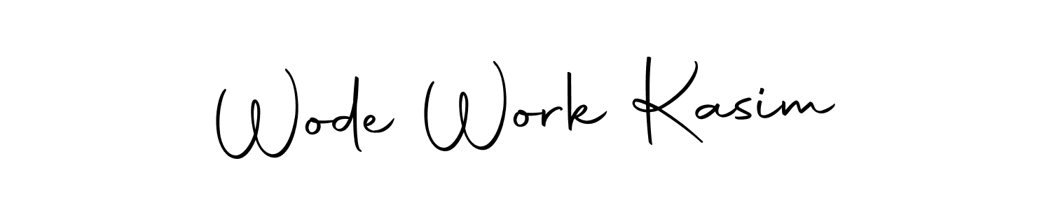 How to make Wode Work Kasim name signature. Use Autography-DOLnW style for creating short signs online. This is the latest handwritten sign. Wode Work Kasim signature style 10 images and pictures png