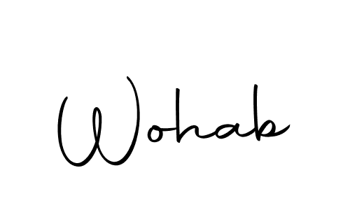 Wohab stylish signature style. Best Handwritten Sign (Autography-DOLnW) for my name. Handwritten Signature Collection Ideas for my name Wohab. Wohab signature style 10 images and pictures png