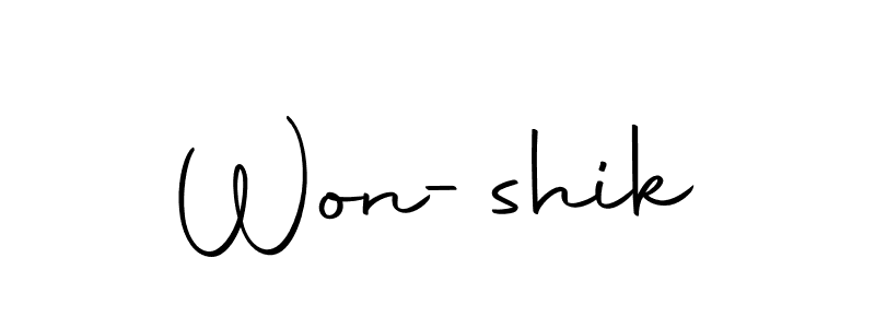 Make a beautiful signature design for name Won-shik. Use this online signature maker to create a handwritten signature for free. Won-shik signature style 10 images and pictures png