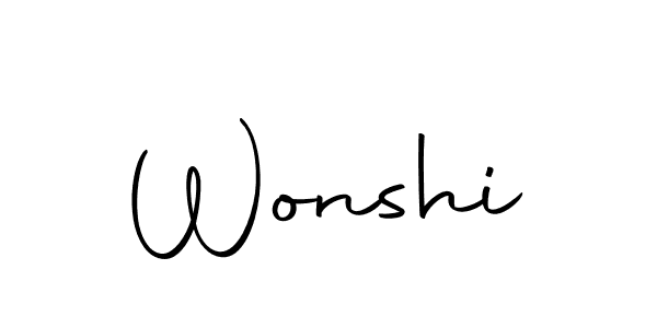 Use a signature maker to create a handwritten signature online. With this signature software, you can design (Autography-DOLnW) your own signature for name Wonshi. Wonshi signature style 10 images and pictures png