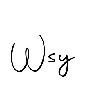Create a beautiful signature design for name Wsy. With this signature (Autography-DOLnW) fonts, you can make a handwritten signature for free. Wsy signature style 10 images and pictures png