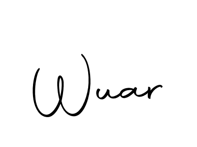 You should practise on your own different ways (Autography-DOLnW) to write your name (Wuar) in signature. don't let someone else do it for you. Wuar signature style 10 images and pictures png