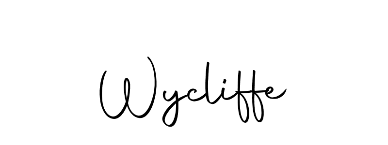 How to make Wycliffe name signature. Use Autography-DOLnW style for creating short signs online. This is the latest handwritten sign. Wycliffe signature style 10 images and pictures png