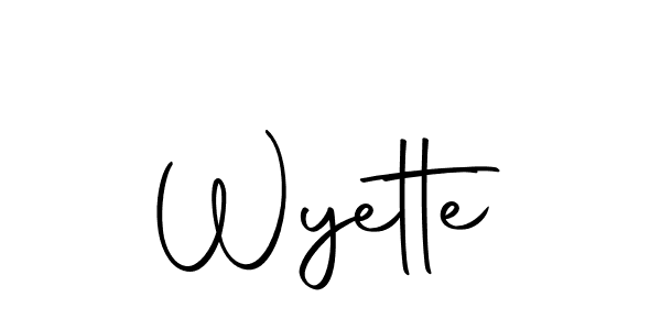 Design your own signature with our free online signature maker. With this signature software, you can create a handwritten (Autography-DOLnW) signature for name Wyette. Wyette signature style 10 images and pictures png