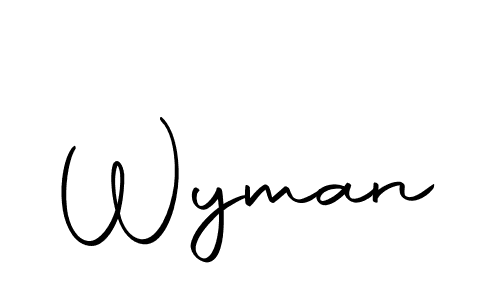 Use a signature maker to create a handwritten signature online. With this signature software, you can design (Autography-DOLnW) your own signature for name Wyman. Wyman signature style 10 images and pictures png