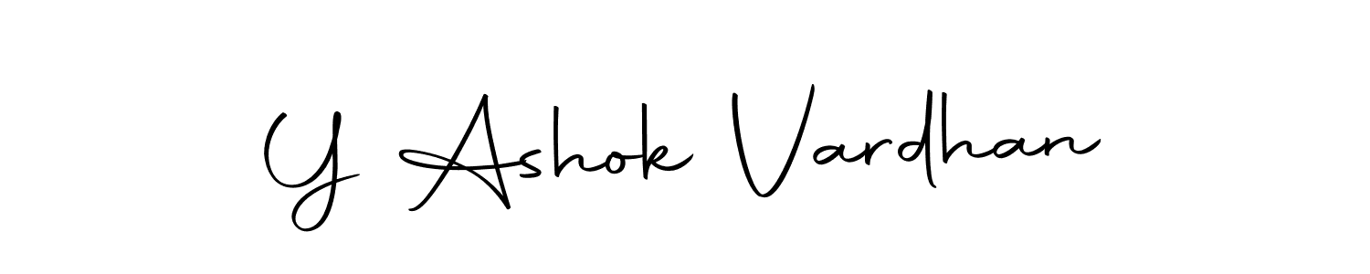 How to make Y Ashok Vardhan name signature. Use Autography-DOLnW style for creating short signs online. This is the latest handwritten sign. Y Ashok Vardhan signature style 10 images and pictures png