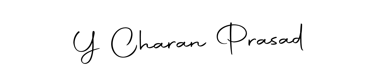 How to make Y Charan Prasad name signature. Use Autography-DOLnW style for creating short signs online. This is the latest handwritten sign. Y Charan Prasad signature style 10 images and pictures png