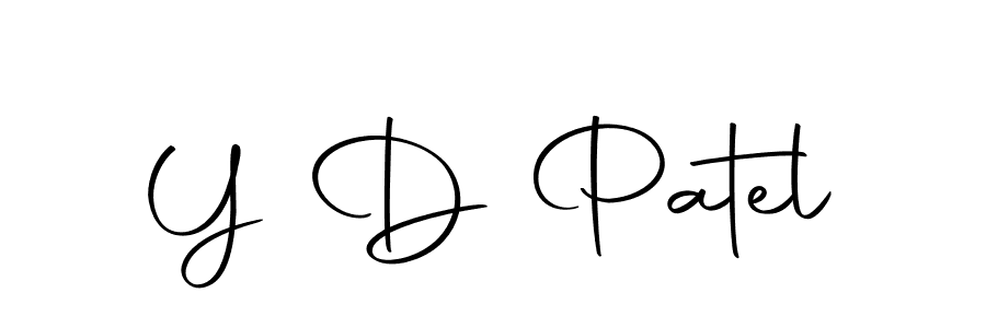How to make Y D Patel name signature. Use Autography-DOLnW style for creating short signs online. This is the latest handwritten sign. Y D Patel signature style 10 images and pictures png