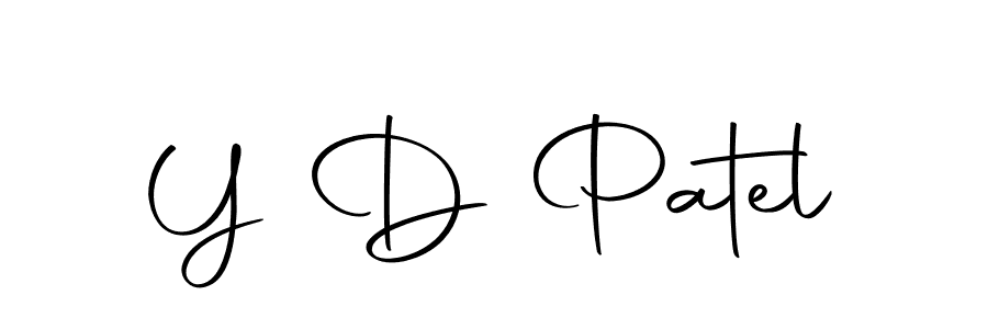 How to make Y D Patel name signature. Use Autography-DOLnW style for creating short signs online. This is the latest handwritten sign. Y D Patel signature style 10 images and pictures png